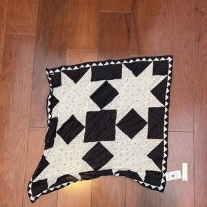 Madewell Black and White Star bandanna, scarf, lightweight, organic cotton bag